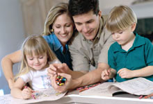 Parents bonding with children
